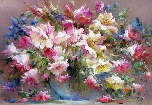 Художник Владимир Бабич пионы