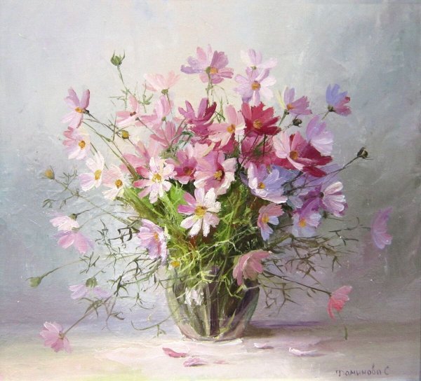 Стелла Даминова цветы акварелью