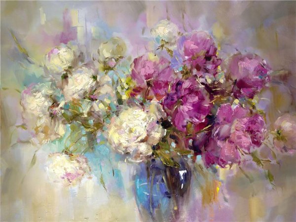 Цветы маслом