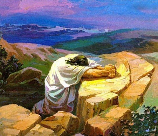 Икона моление на Камне в пустыне Иисус Христос