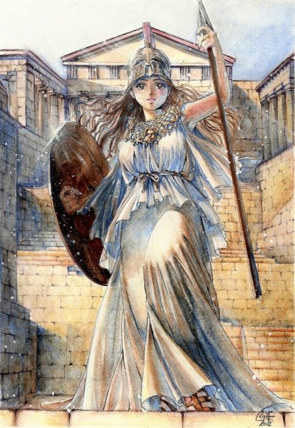 Богиня Афина Паллада живопись