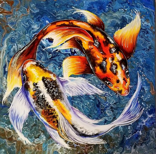 Японский Карп кои золотой