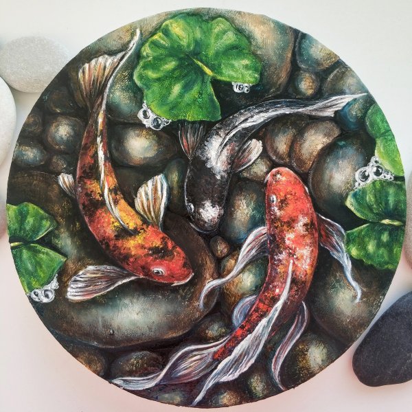 Японские карпы картина