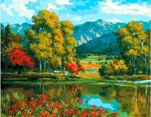 ВАНГОГВОМНЕ картина по номерам "красивая Долина", 40х50