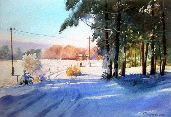 Акварели китайского художника бай Хаоран (bai Haoran)