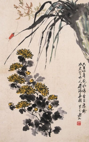 Китайская живопись гохуа хризантемы