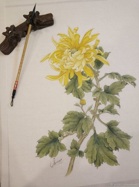 Хризантемы в китайской живописи гунби