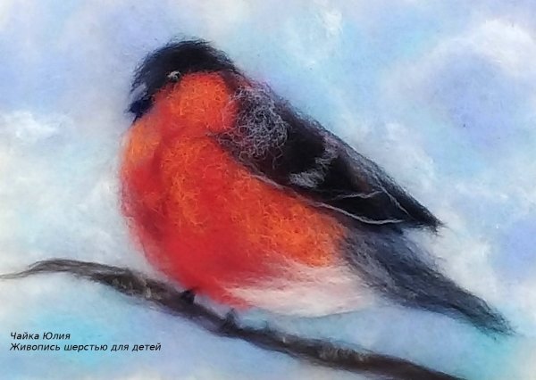 Картина шерстью Чайка Юлия