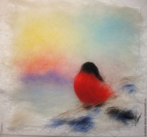 Шерстяная акварель Снегири