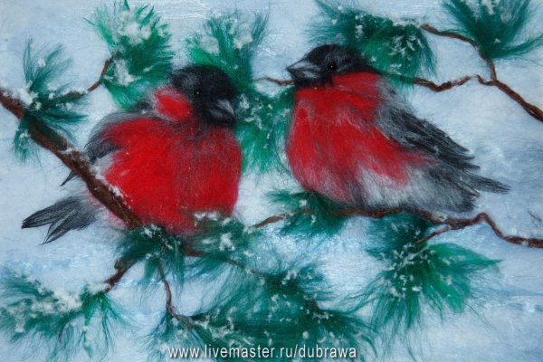 Видео мастер класс Новогодняя картина из шерсти Снегири