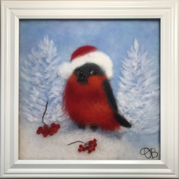 Живопись шерстью Снегирь