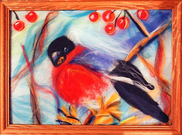 Новогодние картины шерстью