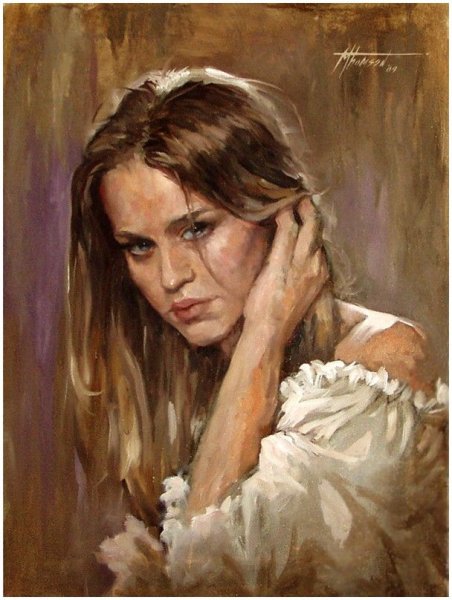 Портрет девушки маслом