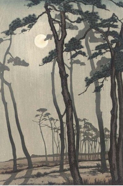 Японская гравюра "сосна, бамбук и слива"