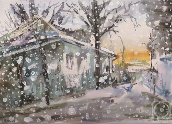 Падает снег живопись