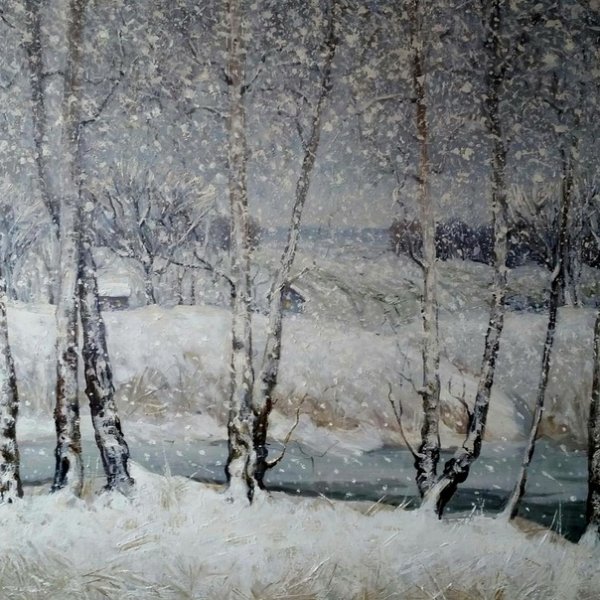 Снег идет живопись
