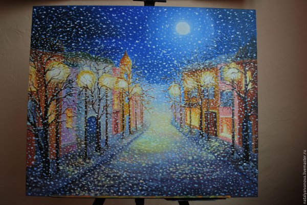 Падает снег живопись