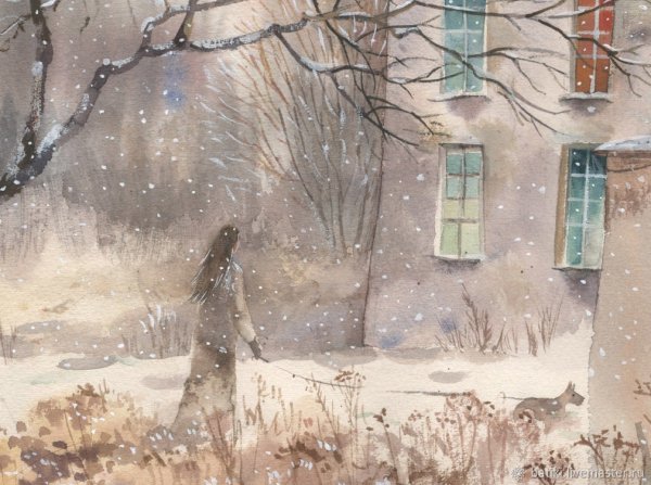 Снегопад картины художников