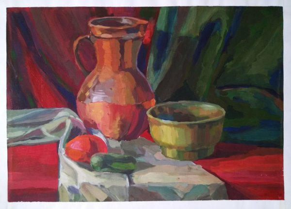 Живописный натюрморт гуашью