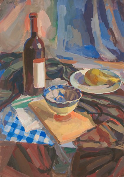 Академический натюрморт гуашью Строгановка