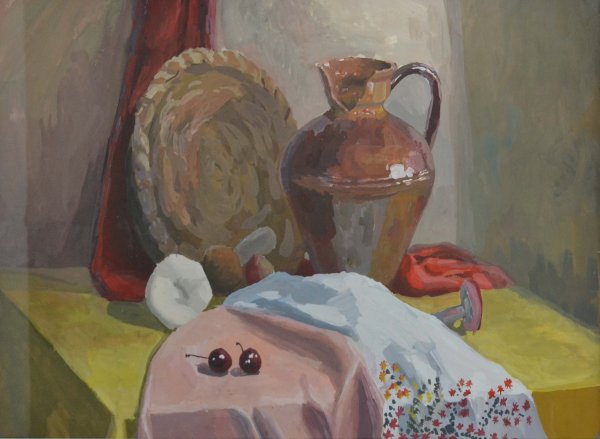 Натюрморт ДХШ гуашь Академический