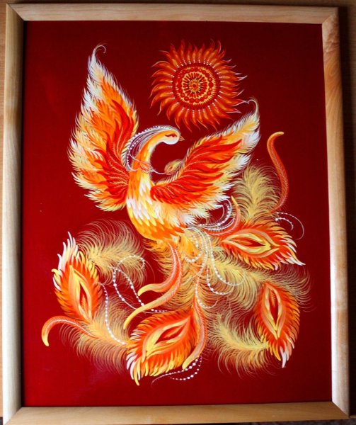 Петриковская роспись Жар птица