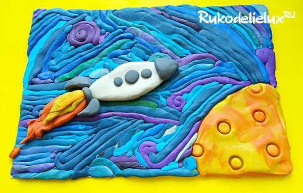 Космонавт Пластилиновая картина