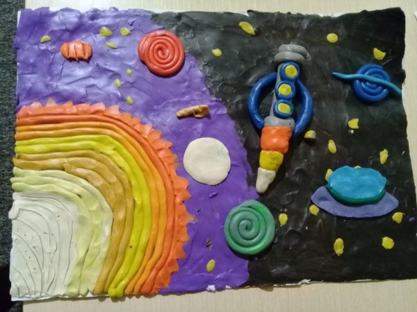 Космические корабли из пластилина для дошкольников