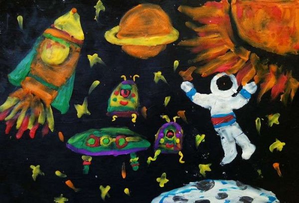 Пластилиновая живопись космос