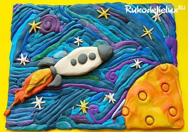 Поделки ко Дню космонавтики из пластилина