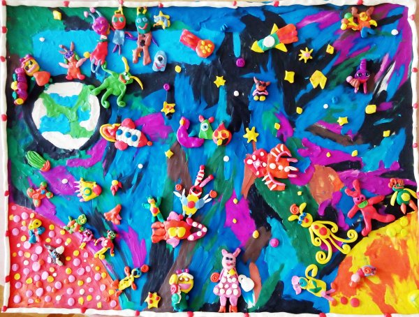 Пластилиновая живопись космос