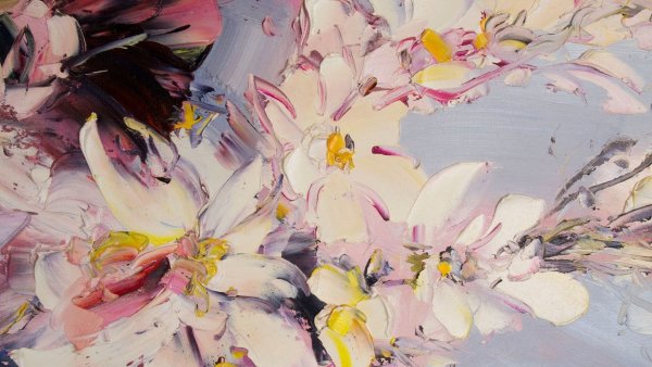 Цветы маслом абстракция