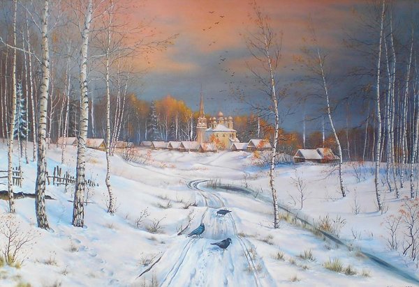 Художник Владимир Смолин зима