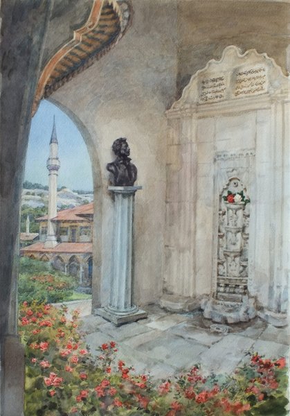 Пушкин Бахчисарайский фонтан иллюстрации