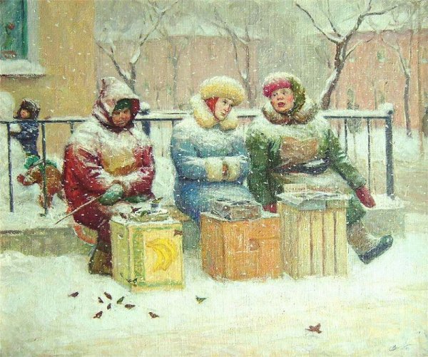 Зинаида Серебрякова за обедом