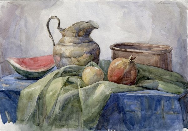 Лессировка акварелью натюрморт