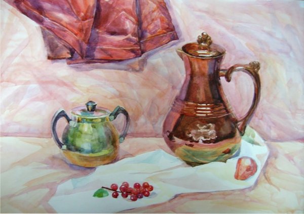 Лессировка акварелью натюрморт