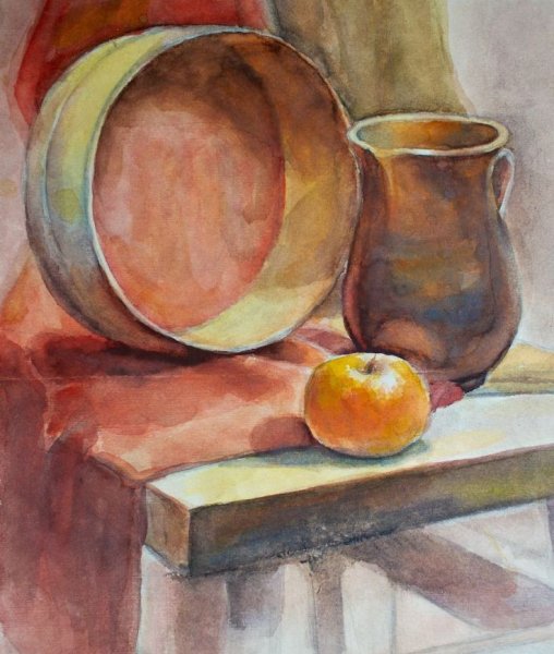 Лессировка акварелью натюрморт