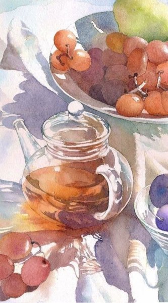 Лессировка акварелью натюрморт