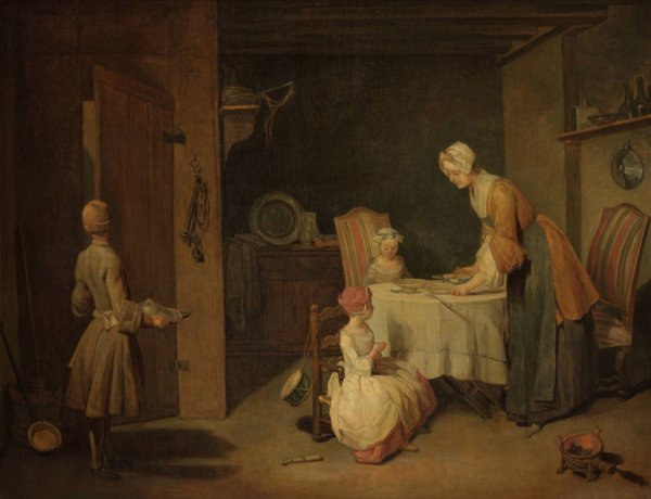 Жан-Батист Симеон Шарден. Молитва перед обедом. 1740