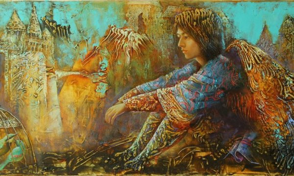 Ангел живопись Эльвира Амрхайн