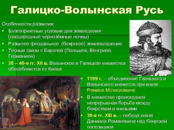 Галицко Волынское княжество 12 век