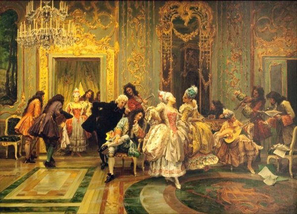 Ассамблея при Петре i. 1858. Хлебовский Станислав. Холст, масло.