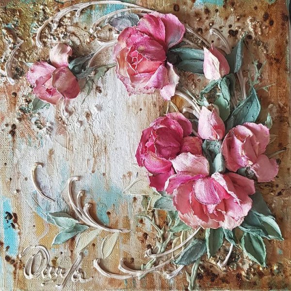 Часы скульптурная живопись Юлия Бегман