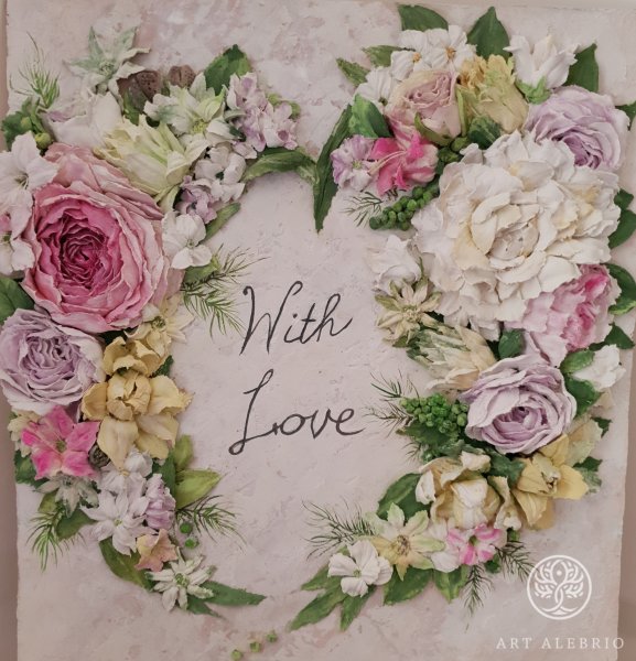 Скульптурная живопись Светлана Харина букет пижмой