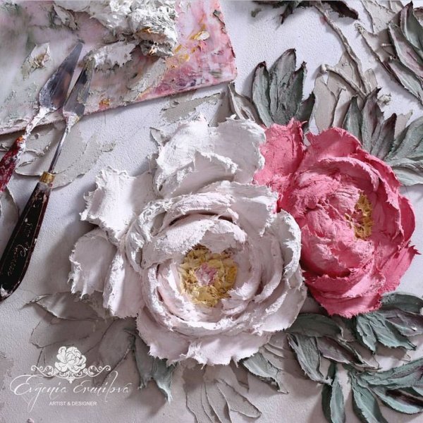 Скульптурная живопись Ландыши