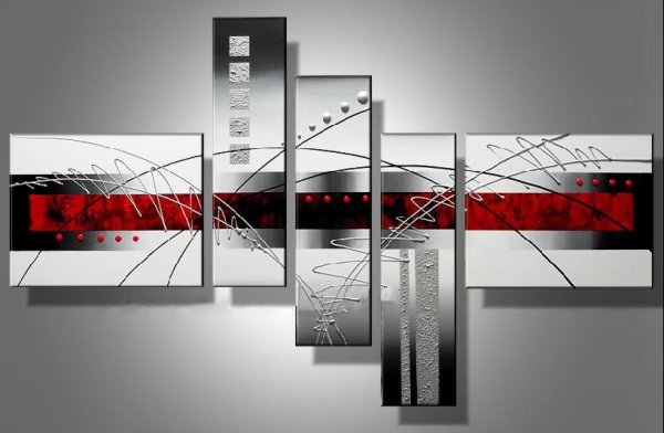 Модульная картина красное и черное