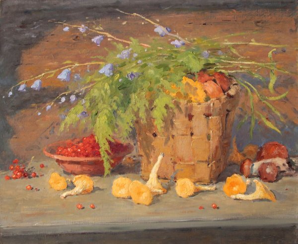 Галкин и.с. « натюрморт с белыми грибами»