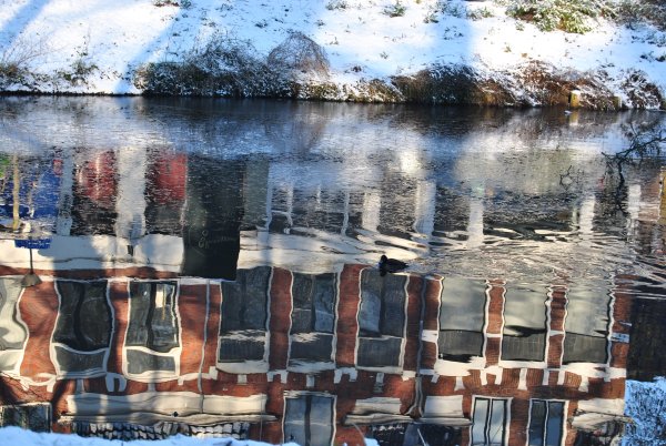 Отражение в воде маслом