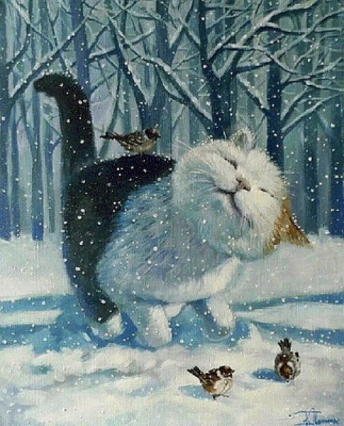 Кира Панина картины серия снежок